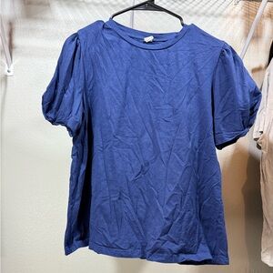 Blue Puff Sleeve Top